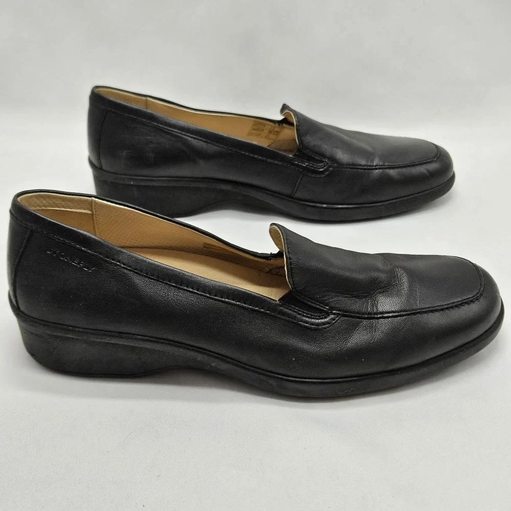 Stonefly Womens Shoes Size 39 US 8 Comfort Slip On Loafers Leather‎ Black